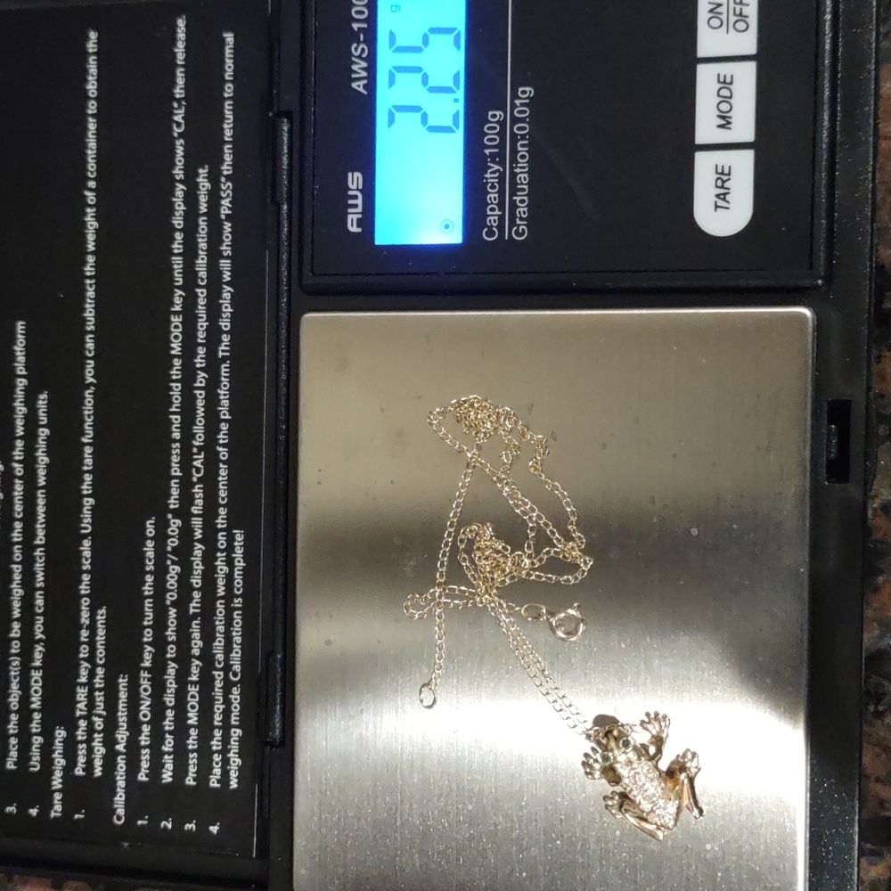Diamond Frog Pendant Necklace, 14kt Yellow Gold - Picture 5 of 6
